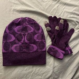 Authentic Original C Coach Hat & Gloves Set